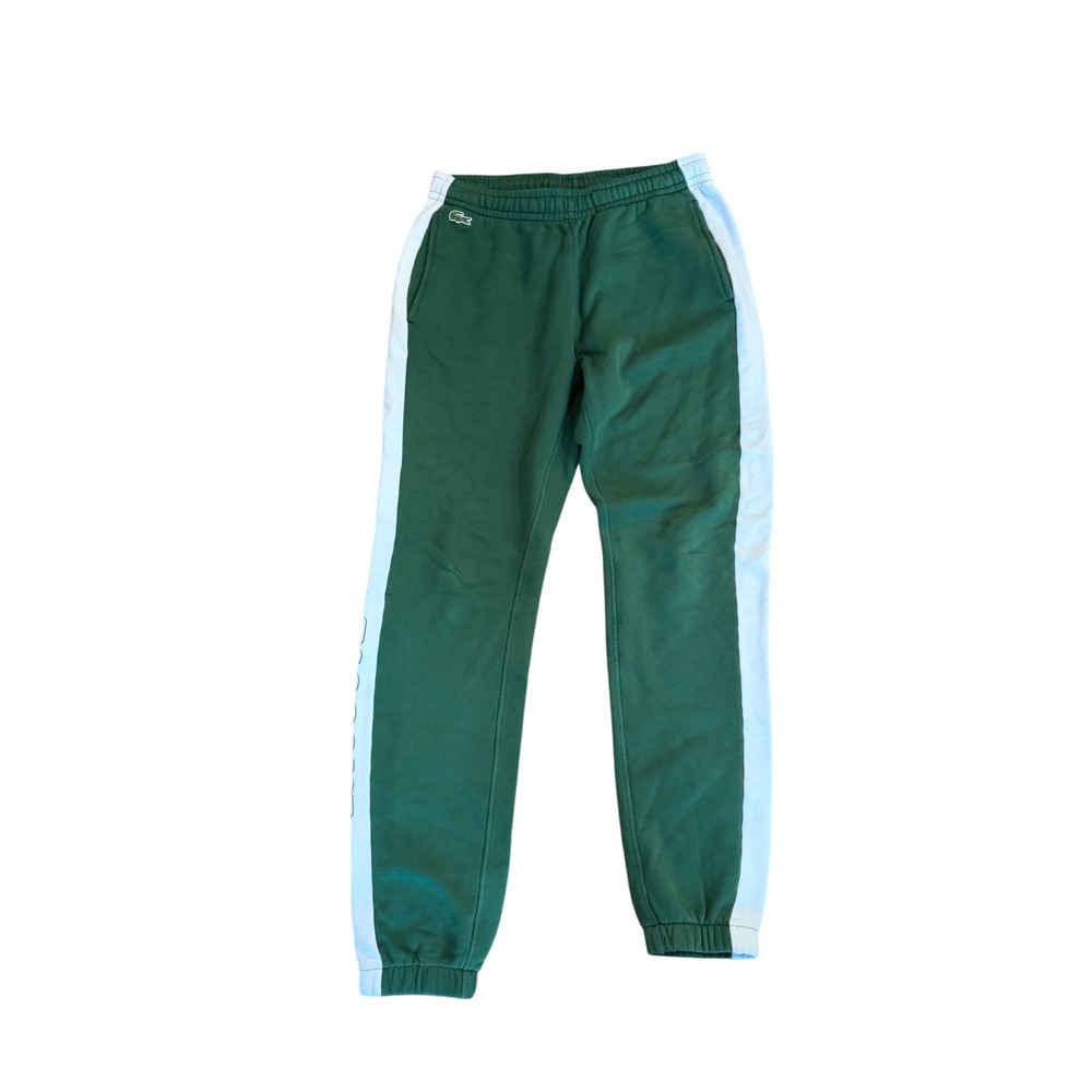 Lacoste Sport Womens Green White Side Stripe Graphic Jogger Sweatpants US M FR 4